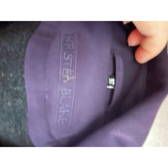 Kristen Blake Trench Coat Purple Polyester Wool Blend Lined Plus Size 16 - Picture 11 of 11